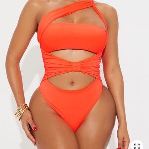Fashion Nova Orange One Piece Swimsuit